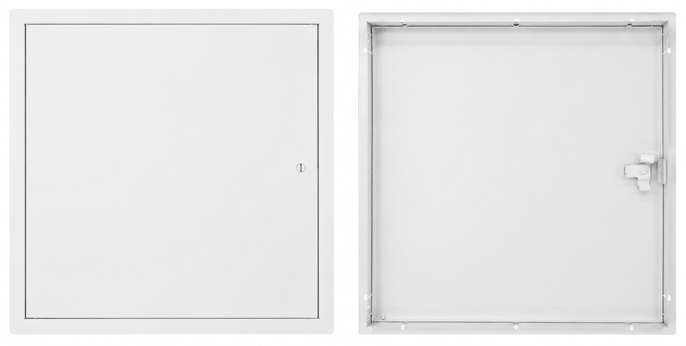 Non-Fire Rated Access Door - front with cam lock and back frame with latch mechanism