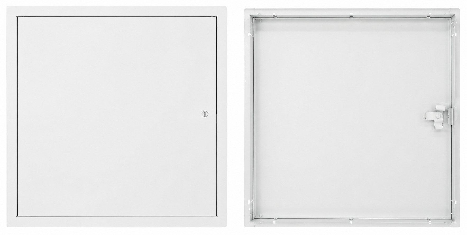 Non-Fire Rated Access Door - front with cam lock and back frame with latch mechanism