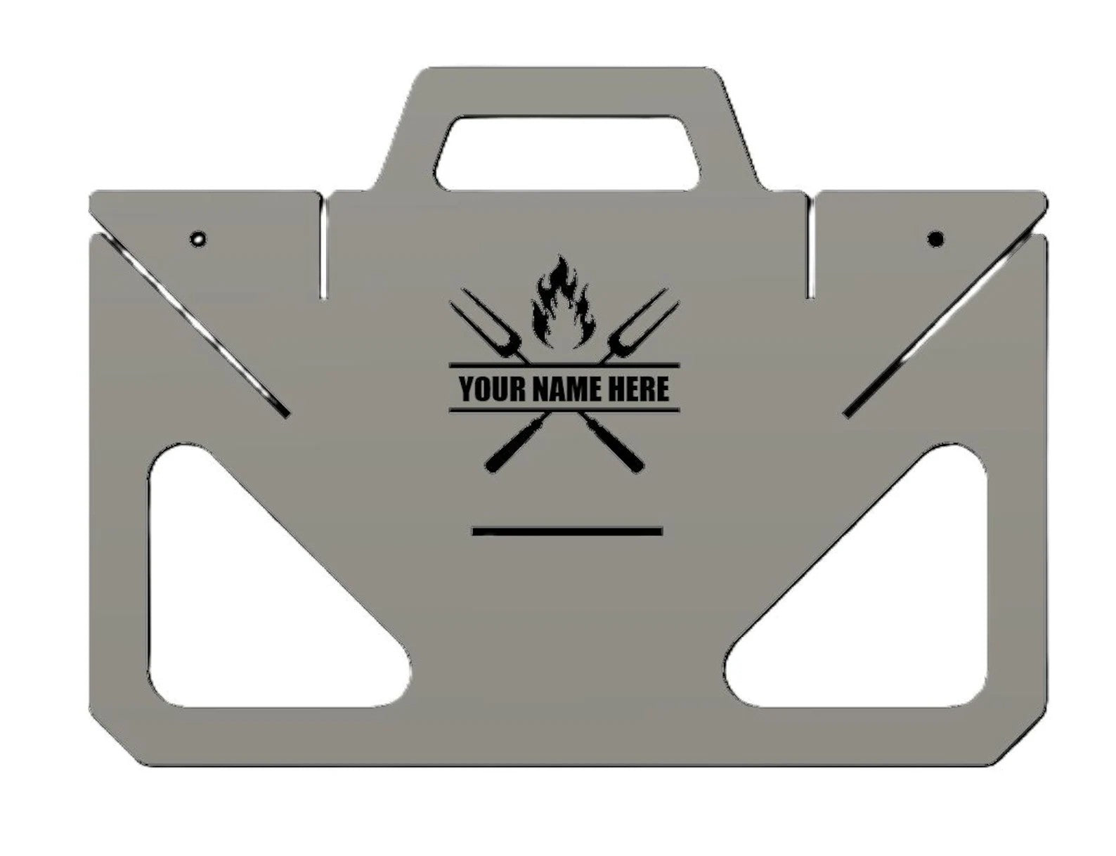 Grill & Chill BBQ grill side panel with custom name engraving option