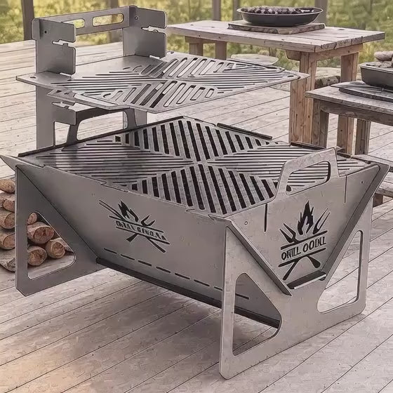 Grill & Chill collapsible BBQ grill assembly and grilling video